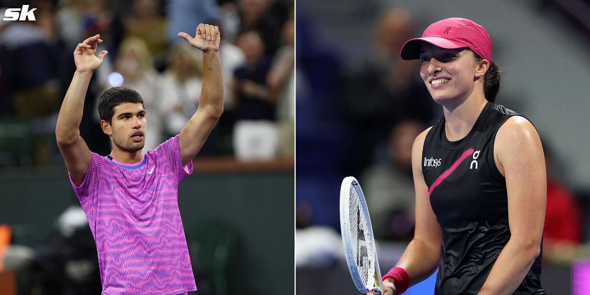 Carlos Alcaraz and Iga Swiatek will be in action on Sunday at the 2024 BNP Paribas Open.