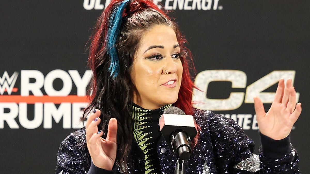 Bayley during the Royal Rumble press conference.