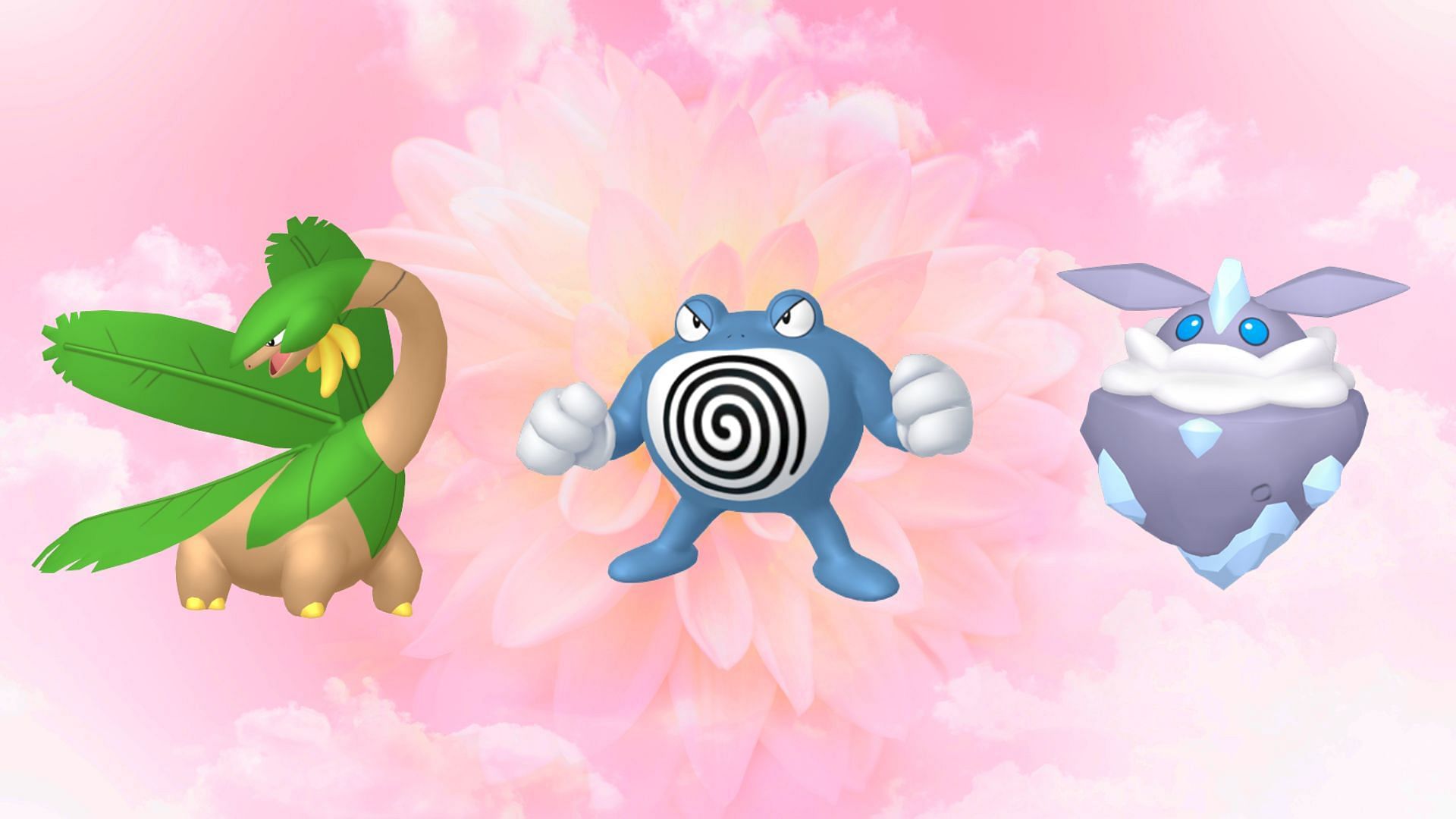 Tropius, Shadow Poliwrath, and Carbink (Image via TPC)