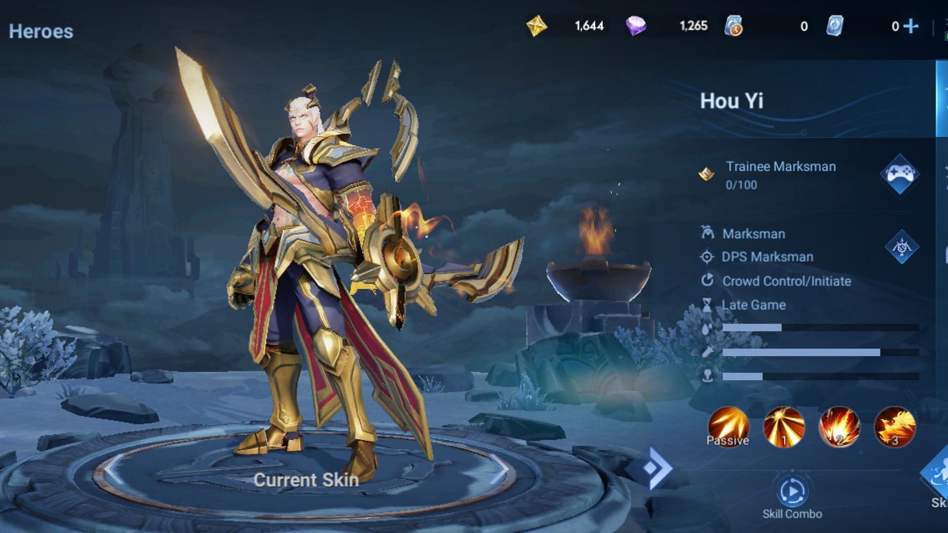 Hou Yi is the best Marksman for beginners in Honor of Kings for gaining vision (Image via Tencent Games || Level Infinite)