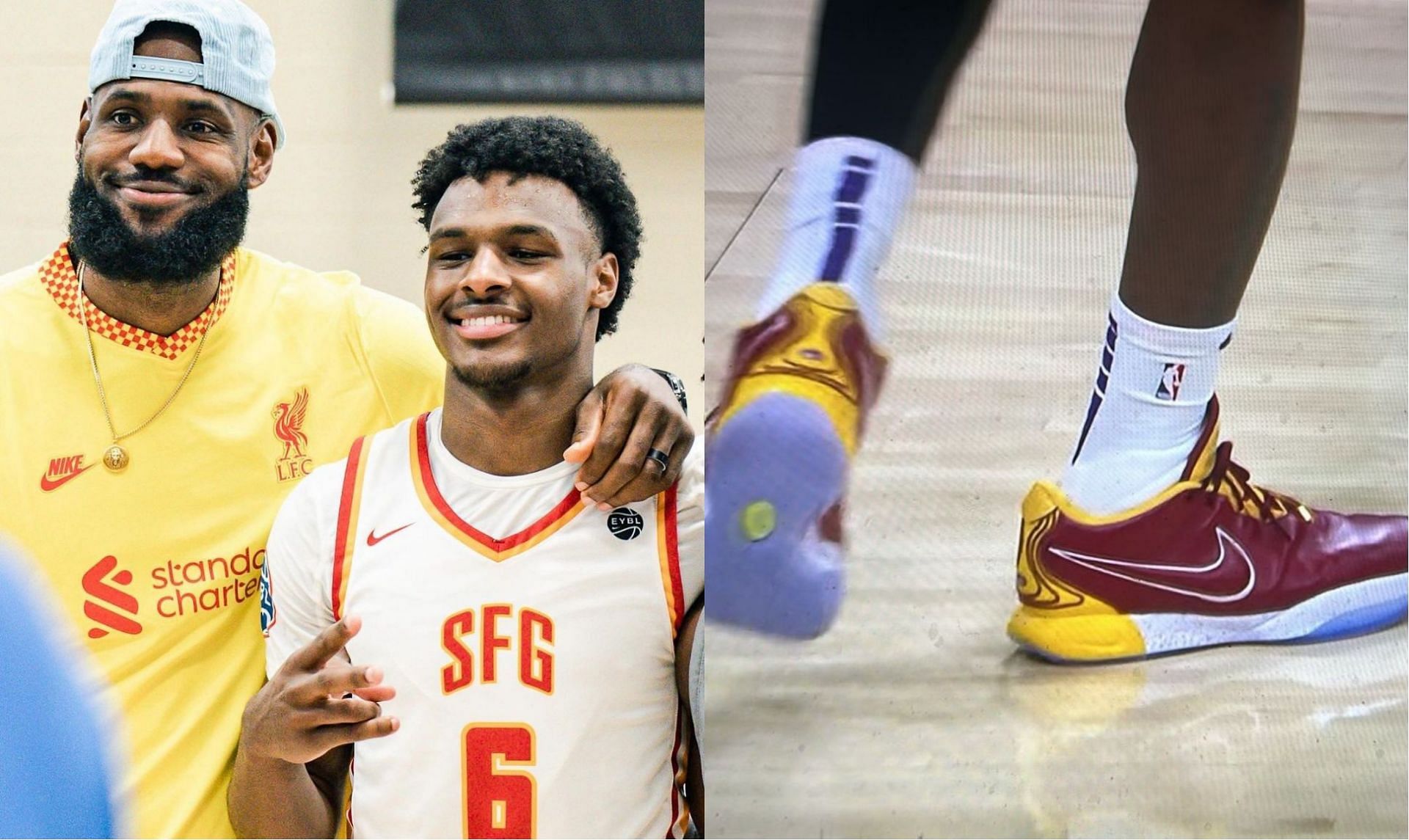 LeBron James sporting new &quot;USC&quot; shoes