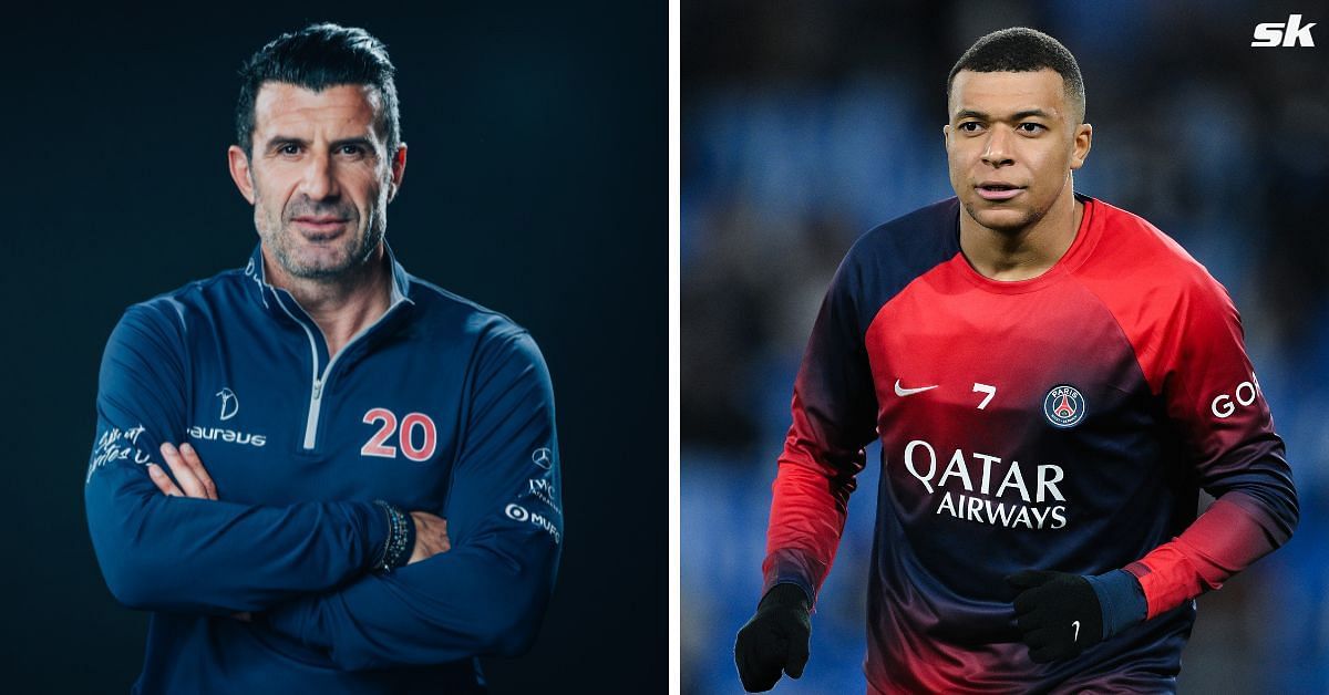 Luis Figo (left) and Kylian Mbappe