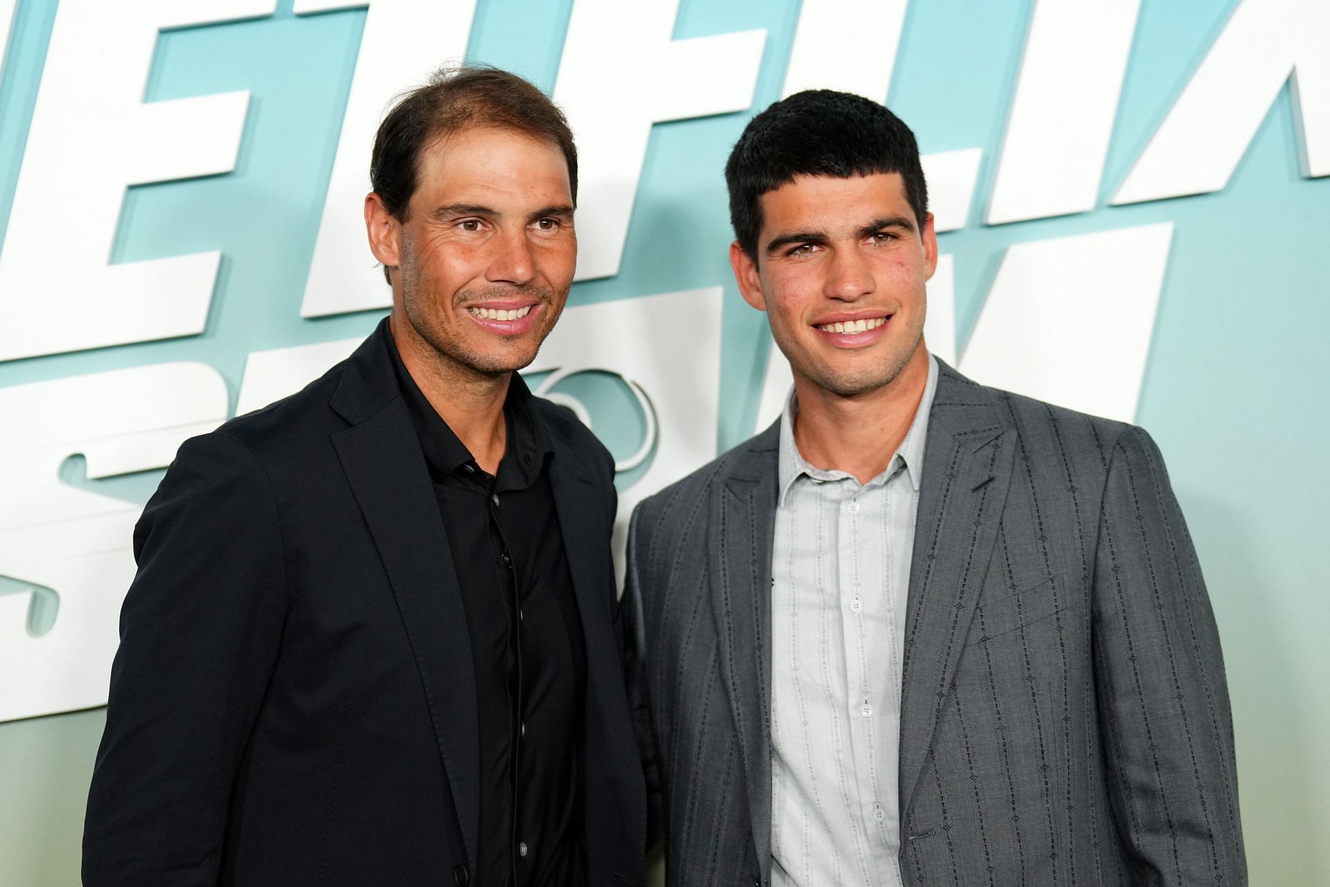 Rafael Nadal and Carlos Alcaraz at the Netflix Slam - Media Availability