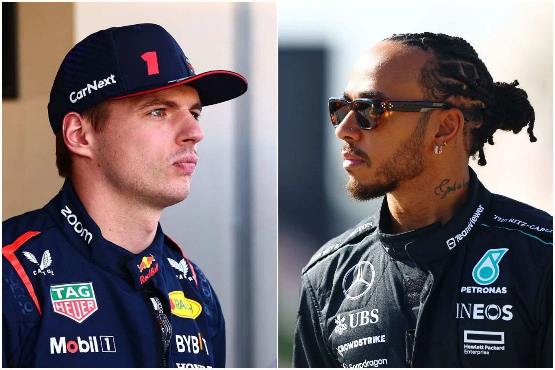 Max Verstappen (L) and Lewis Hamilton (R) (Collage via Sportskeeda)