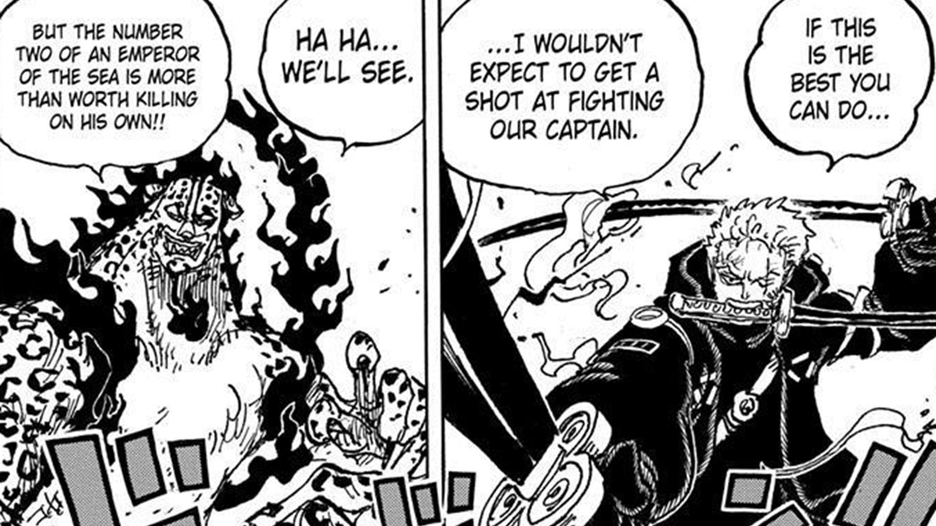 Zoro vs Lucci continues in One Piece chapter 1093 (Image via Shueisha)