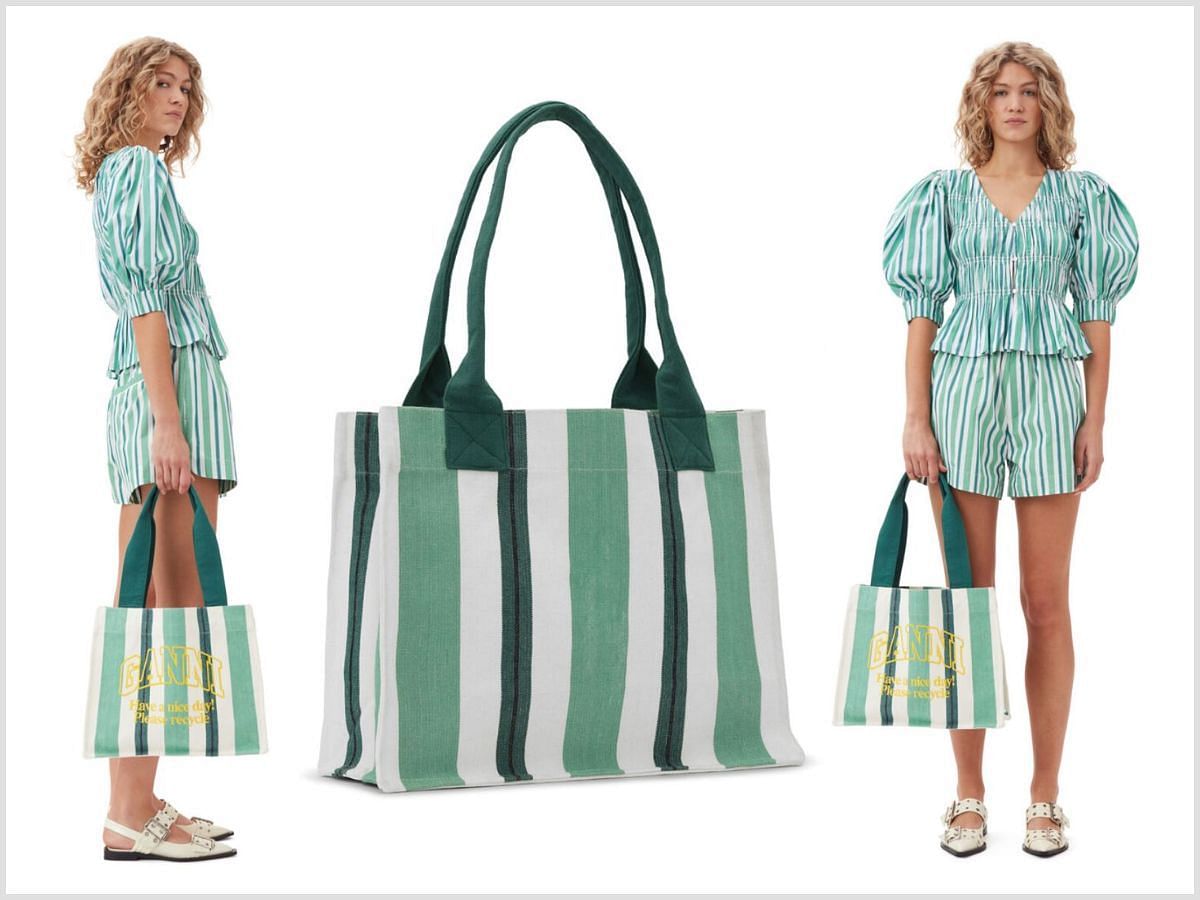 Another look at this canvas tote GANNI bag (Image via GANNI)