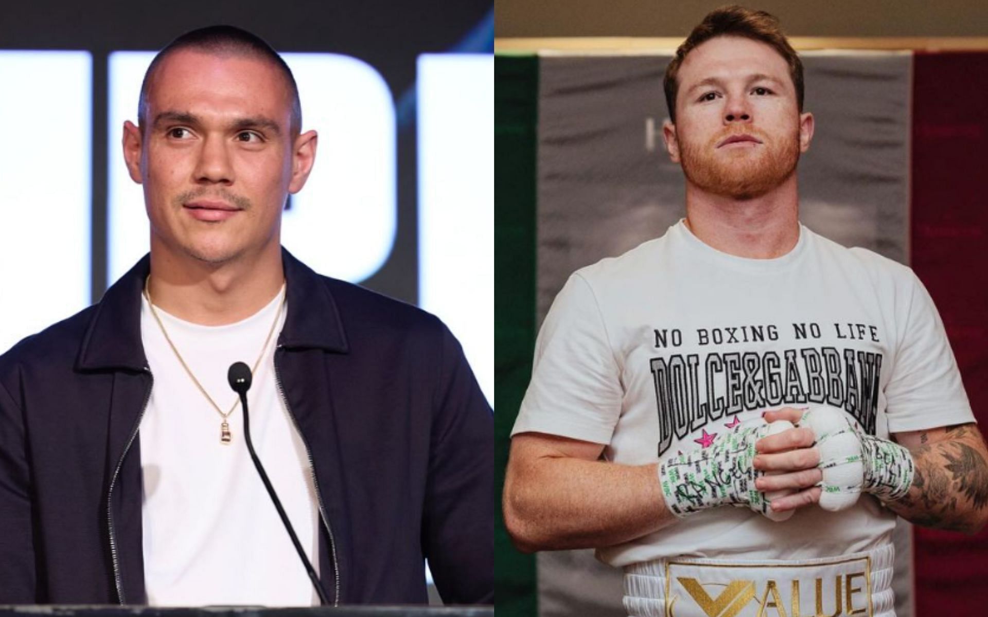 When Tim Tszyu (left) praised Canelo Alvarez (right) [Images courtesy of @timtszyu &amp; @canelo on Instagram]