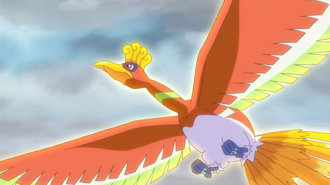 Ho-oh&#039;s first-ever appearance was during the first episode of the anime (Image via The Pokemon Company)