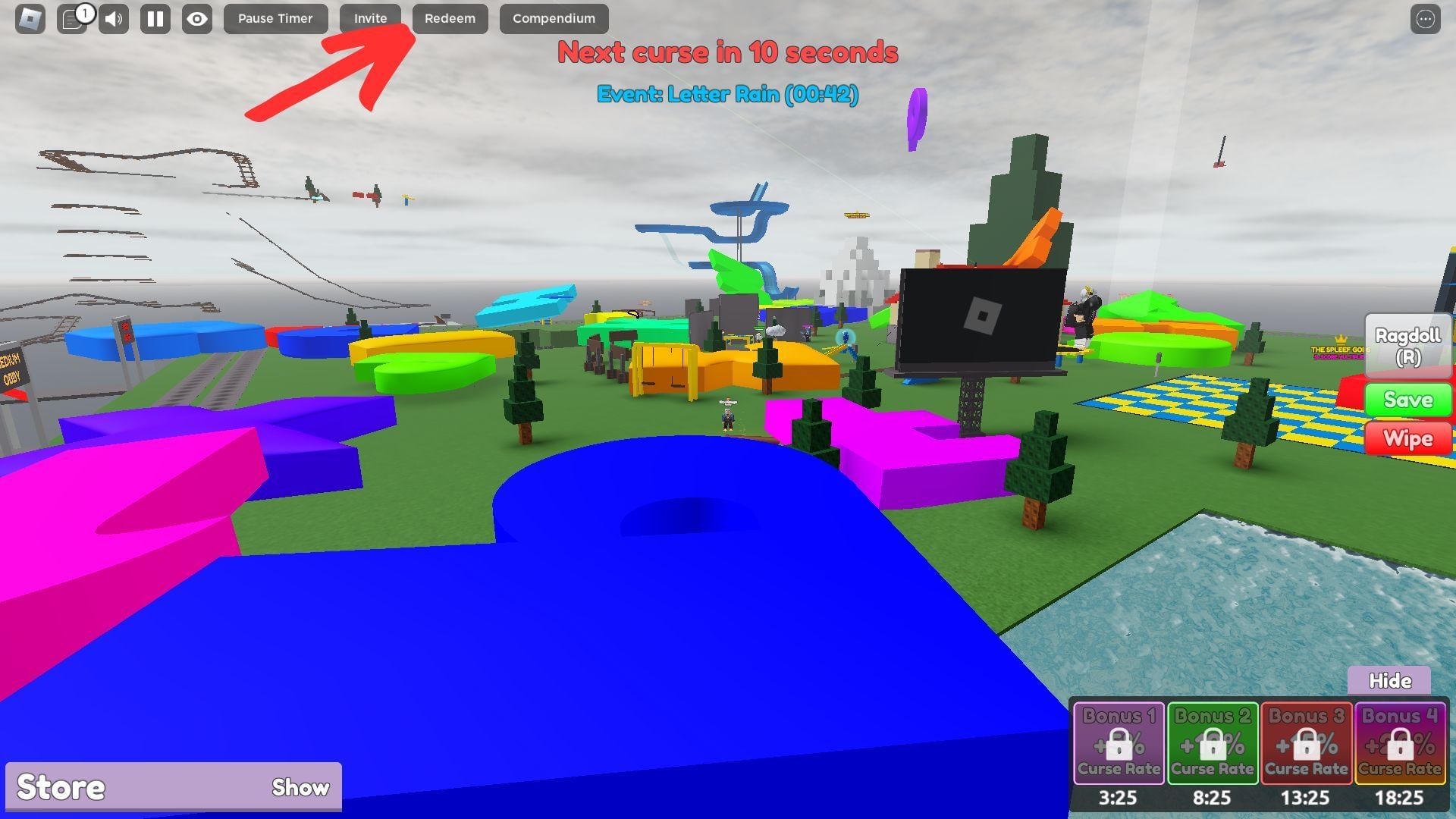 How to redeem codes for Curse Randomizer (Image via Roblox and Sportskeeda)