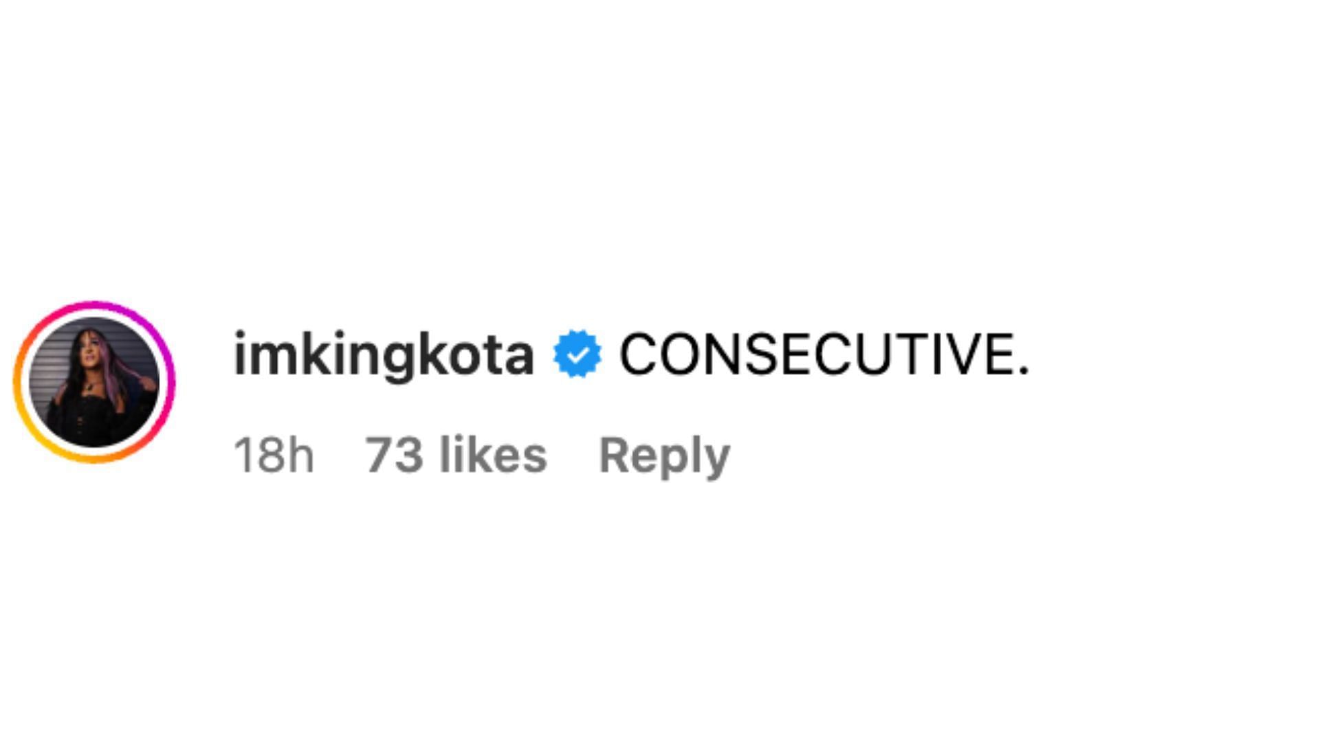 Kai leaves a humorous comment on Dawkins&#039; post on Instagram.