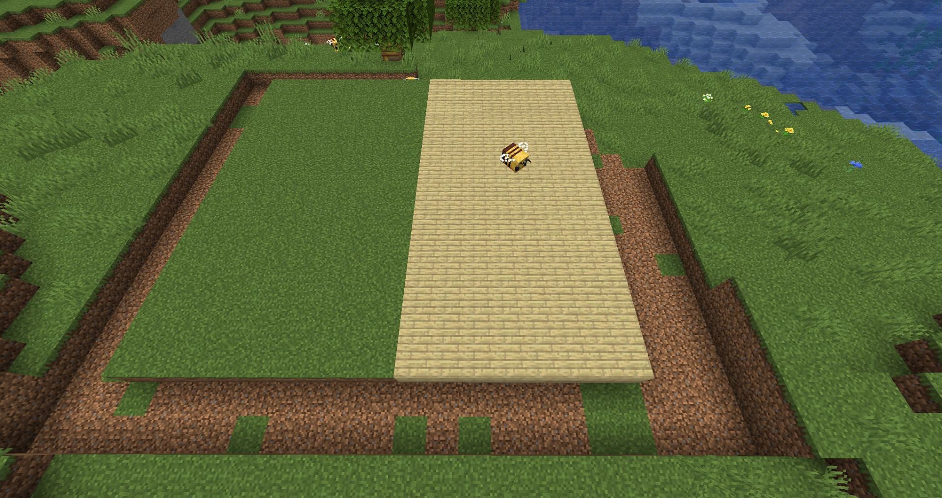 The foundation area of the stable (Image via Mojang)