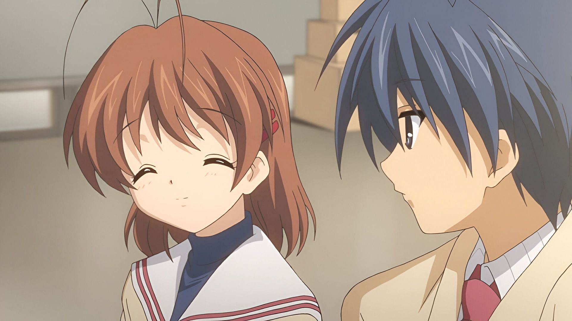 Nagisa (left) and Tomoya (right) as seen in the anime (Image via KyoAni)