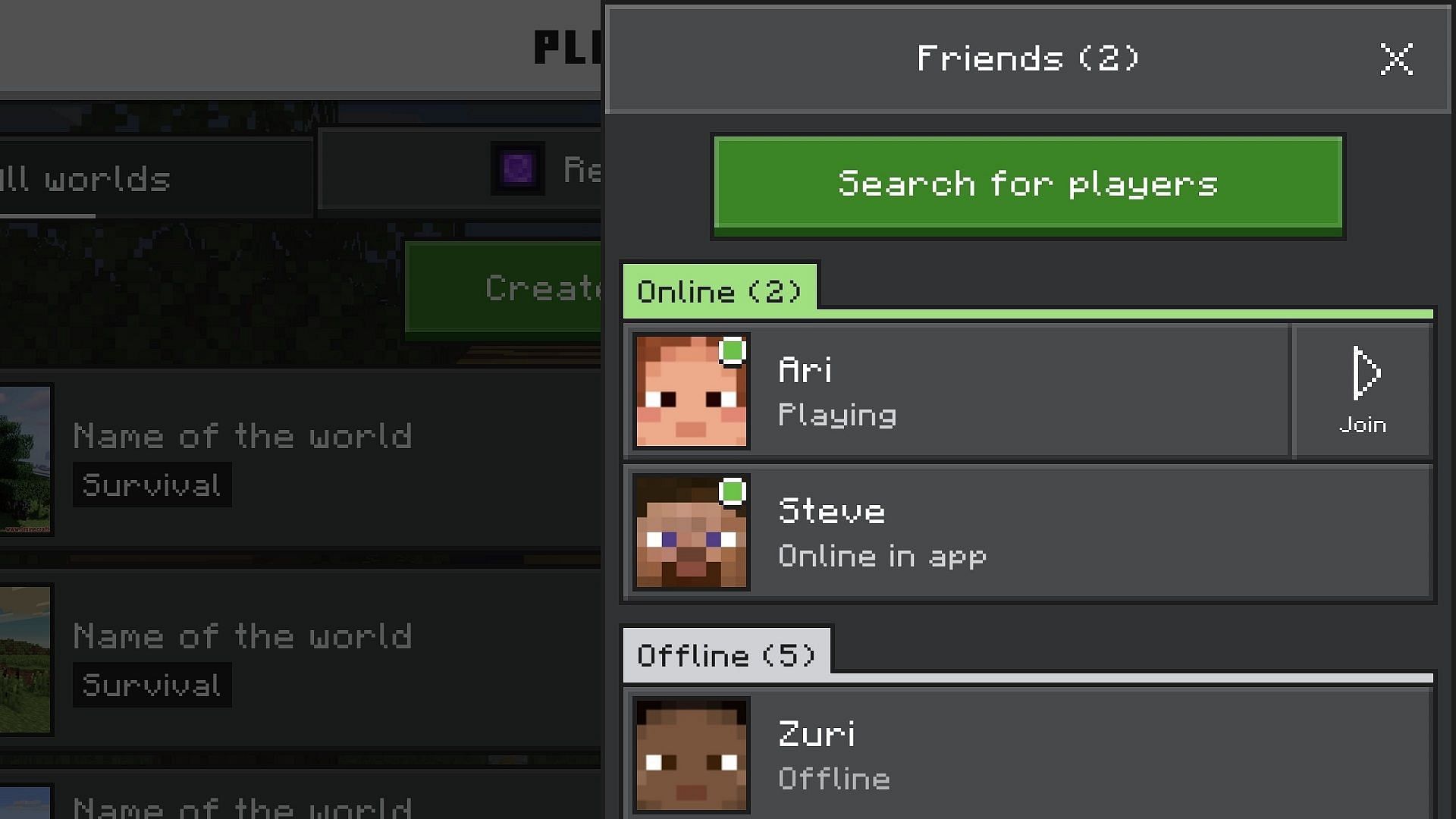 Minecraft Bedrock's Friends tab gets UI rework in the latest preview