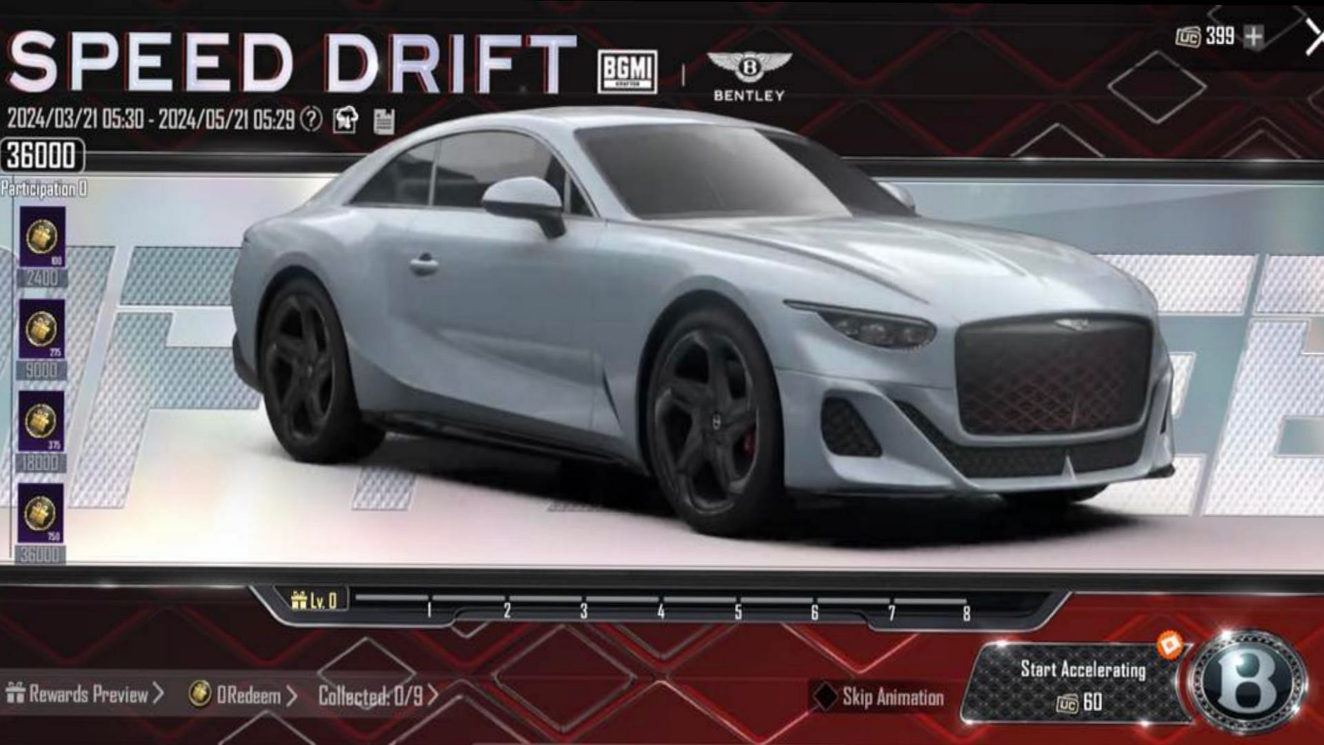 Speed Drift event to get Bentley supercars in BGMI (Image via Krafton)