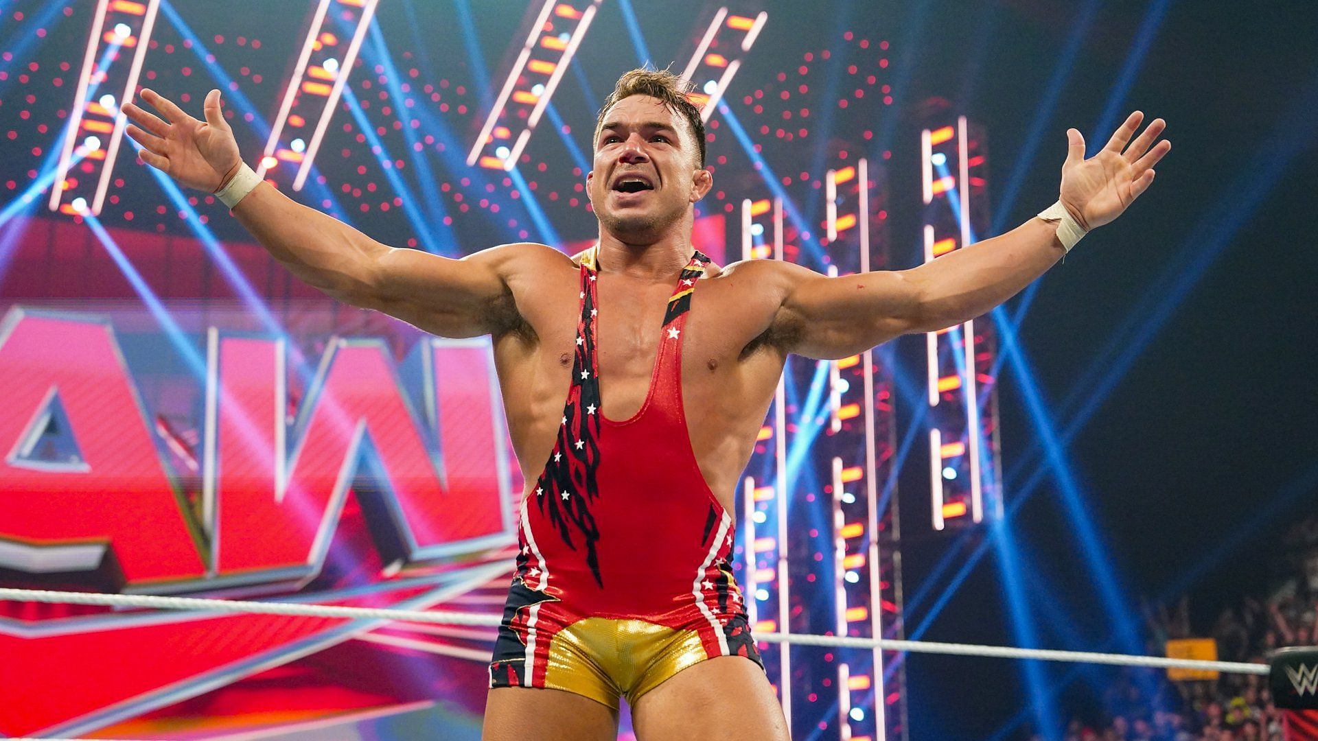 Chad Gable stands tall in the ring on WWE RAW