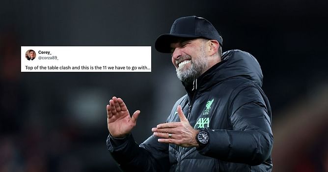 "Thought it was a joke", "It isn’t a fair fight" - Liverpool fans stunned after seeing Jurgen Klopp's starting XI against Manchester City