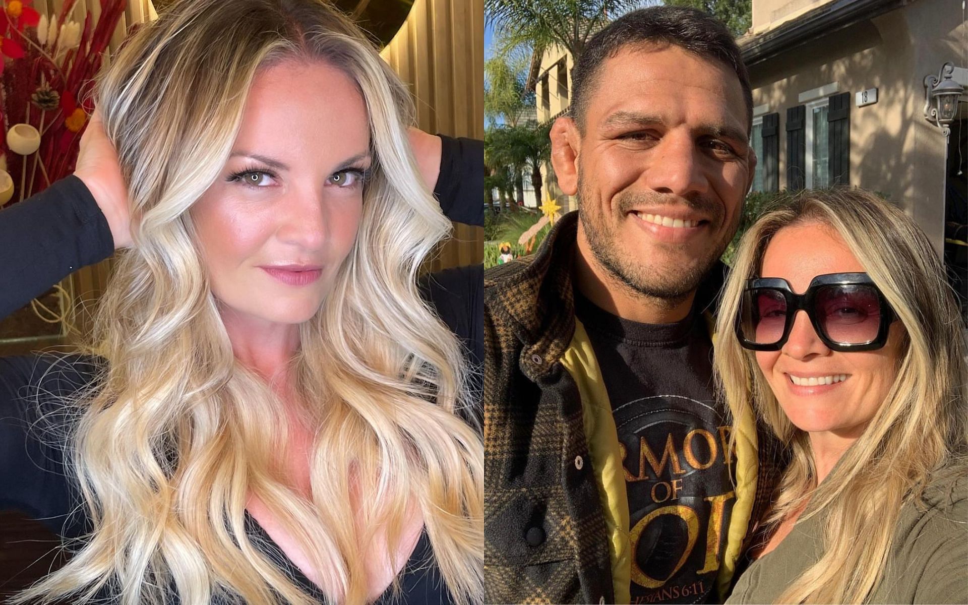 Cristiane dos Anjos (left and far right) is married to Rafael dos Anjos (second from right) [Images courtesy: @rdosanjosmma on Instagram] 