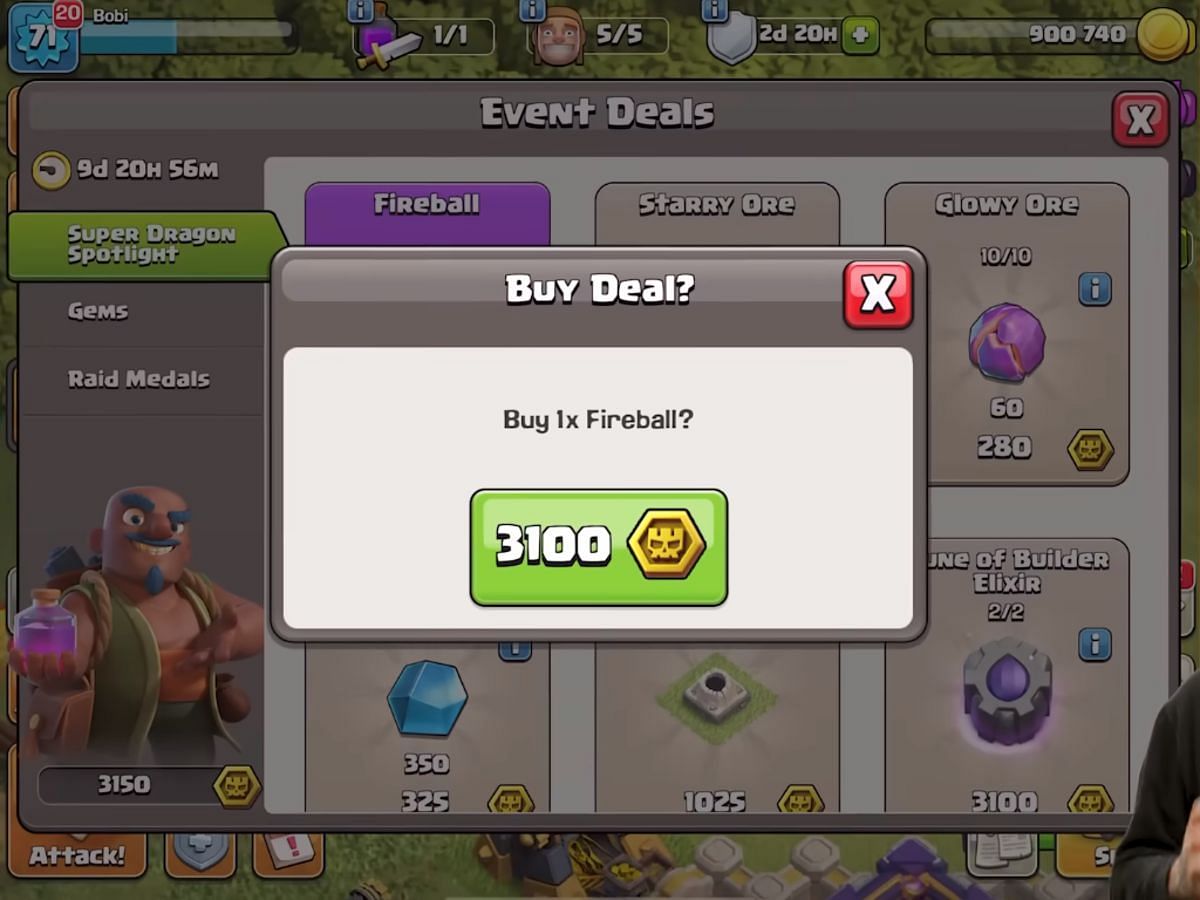 Fireball Hero Equipment price (Image via Supercell)