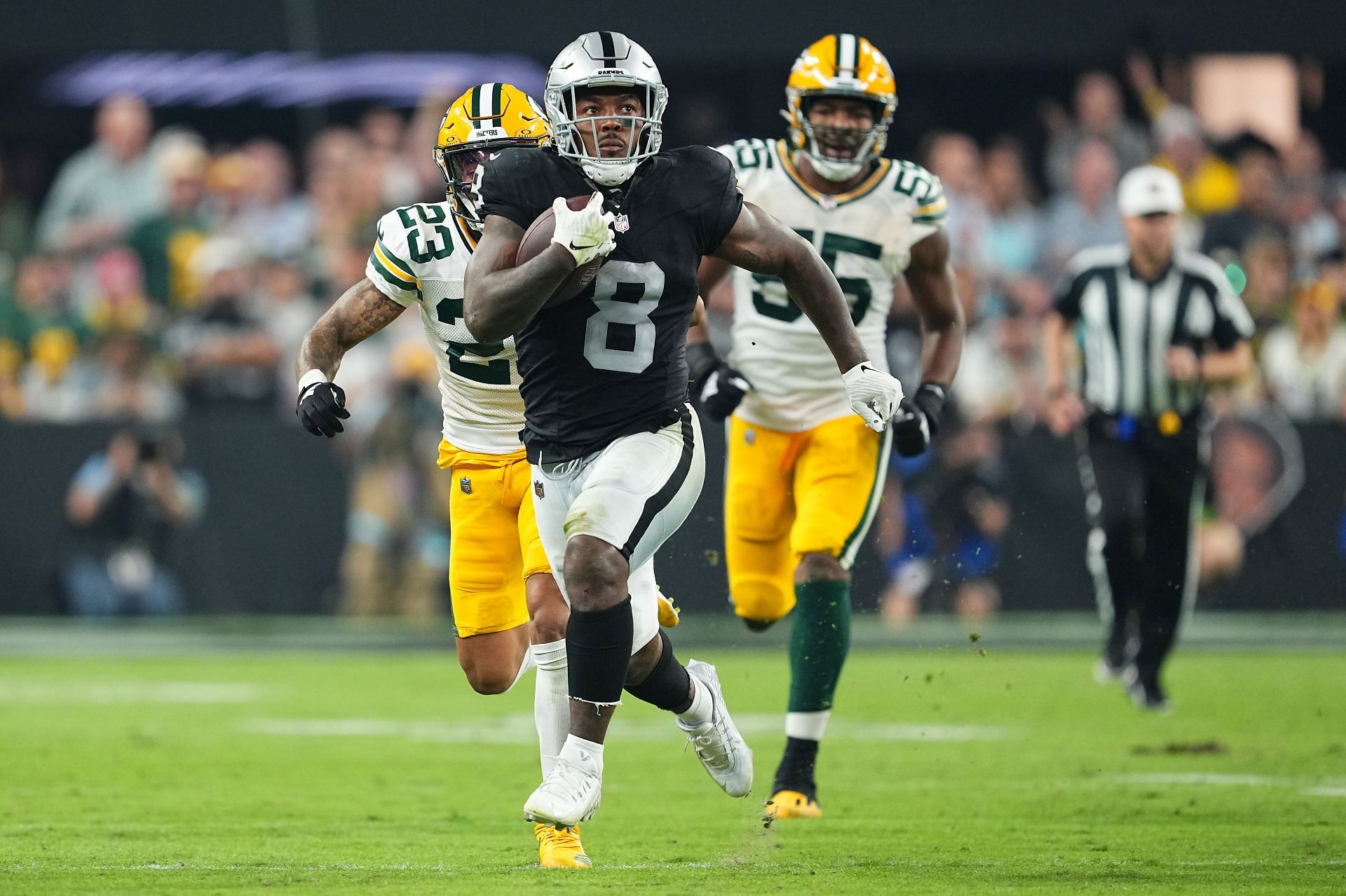 Josh Jacobs during Green Bay Packers v Las Vegas Raiders