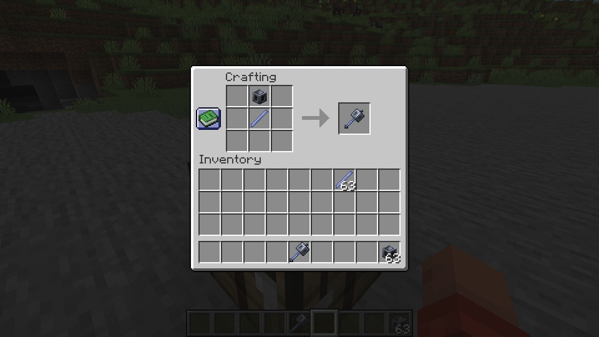 Crafting recipe for new mace weapon (Image via Mojang Studios)