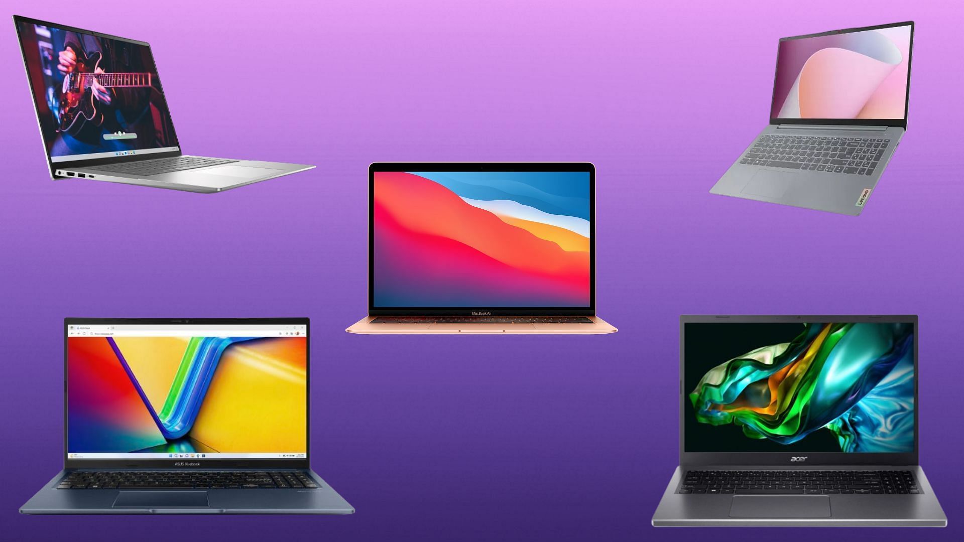 Best budget-friendly laptops for students in 2024 (Image via Acer, Apple, Asus, Dell, Lenovo)
