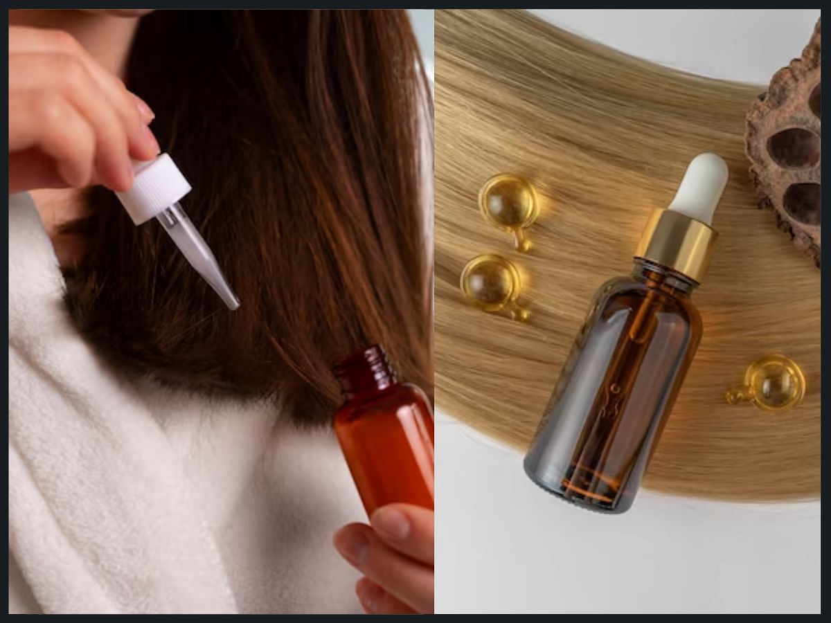 Hair serums for silky, smooth, and nourished hair texture (Image via Sportskeeda, @Freepik)