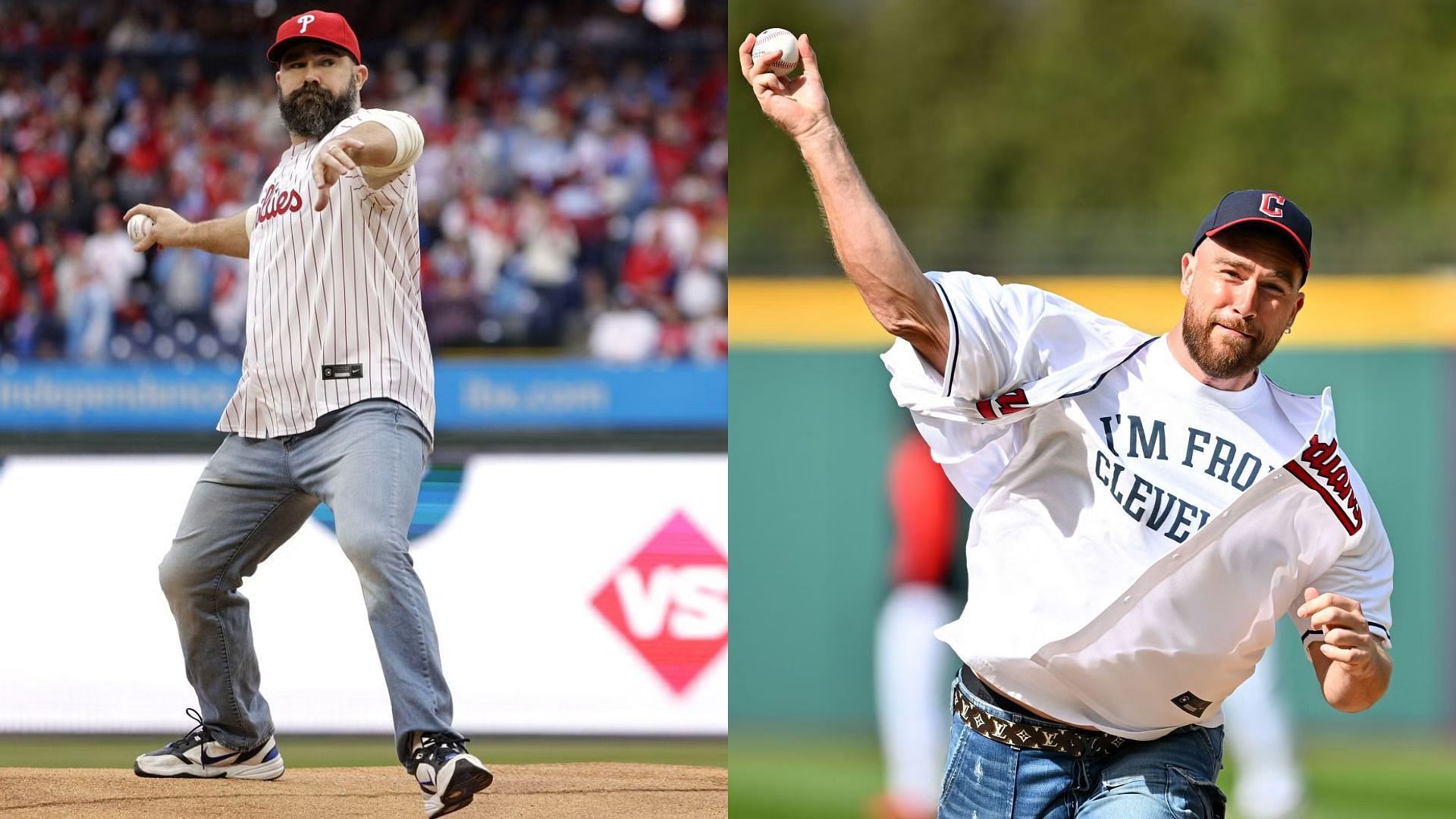 Jason Kelce vs. Travis Kelce - who did the better first pitch?