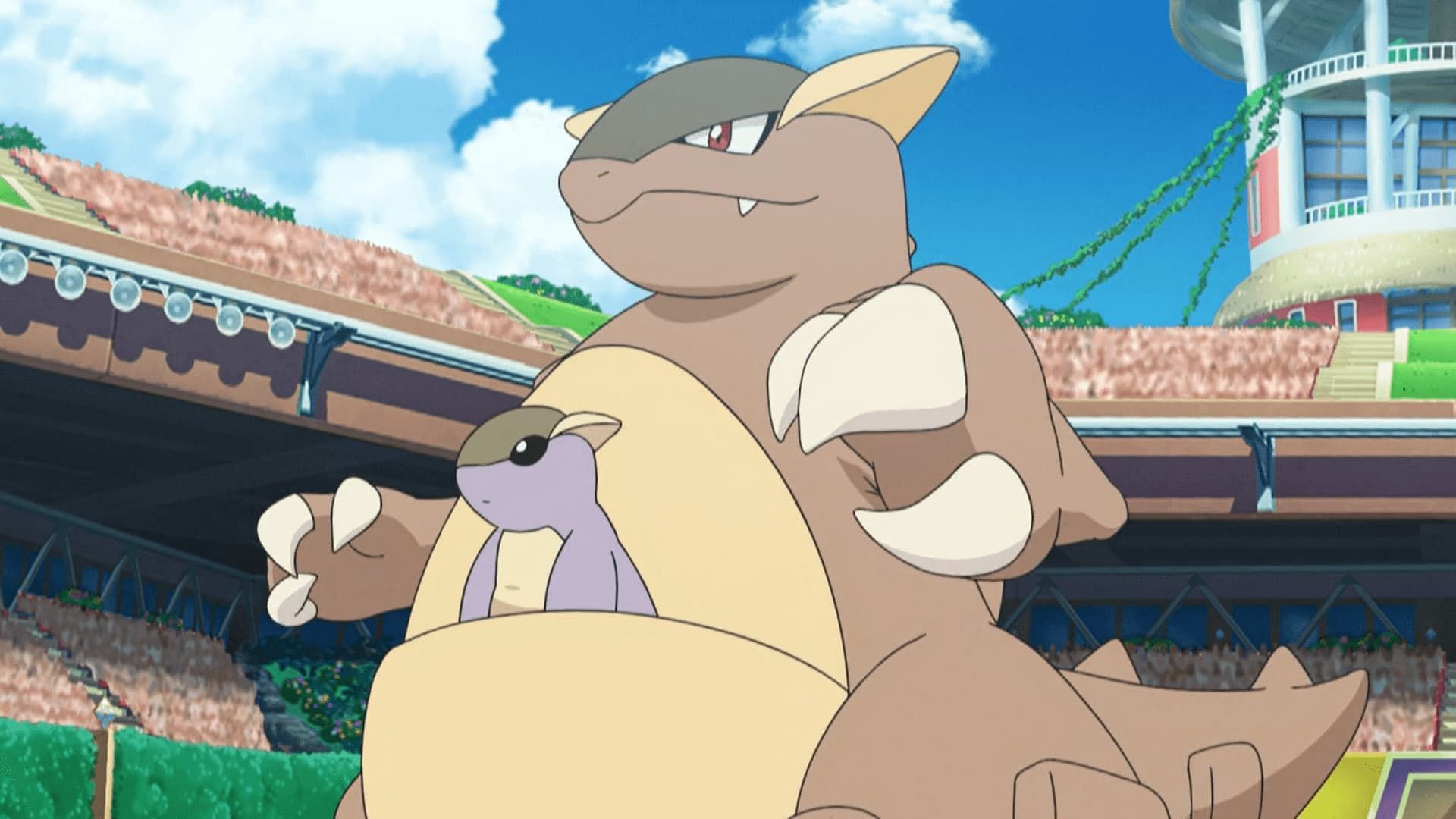 Kangaskhan in the anime (Image via The Pokemon Company)