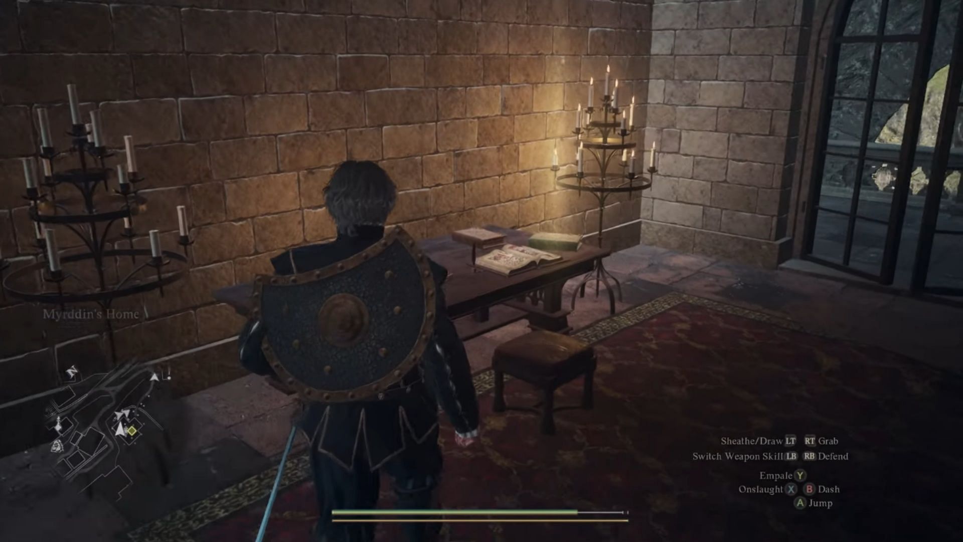 One of the books is even in his house - but don&#039;t let him catch you (Image via Capcom)