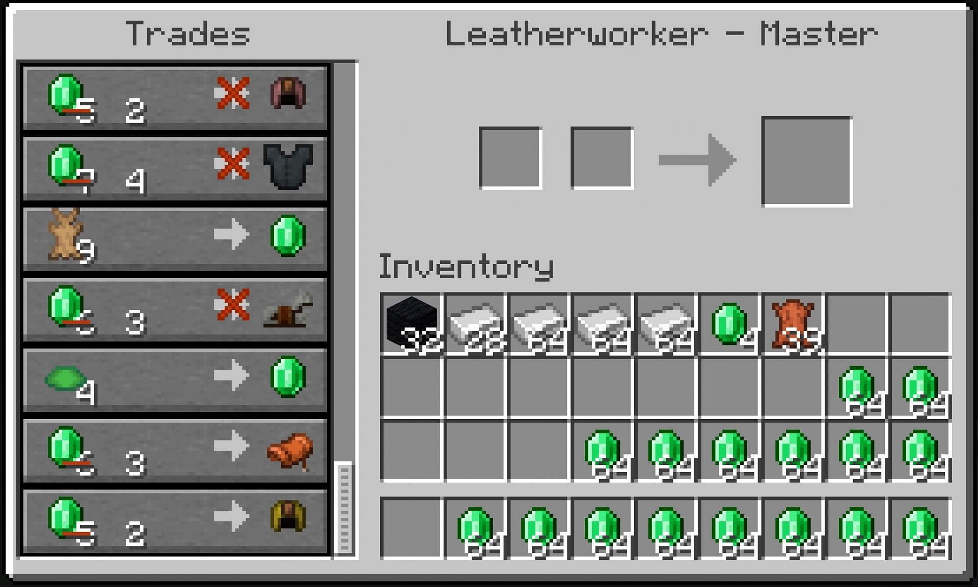 Leatherworkers might have the worst set of trades of all villagers (Image via Mojang)