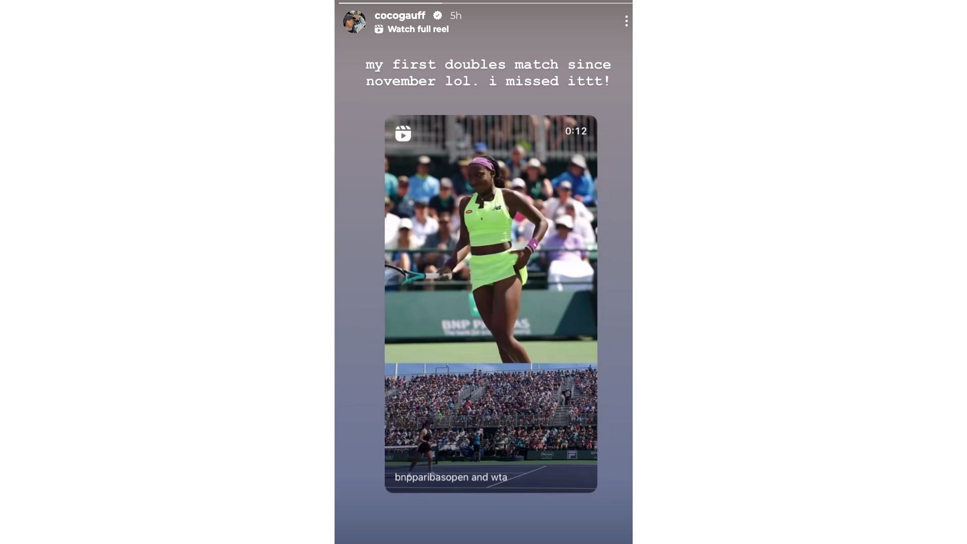 Source- Coco Gauff&#039;s Instagram Handle