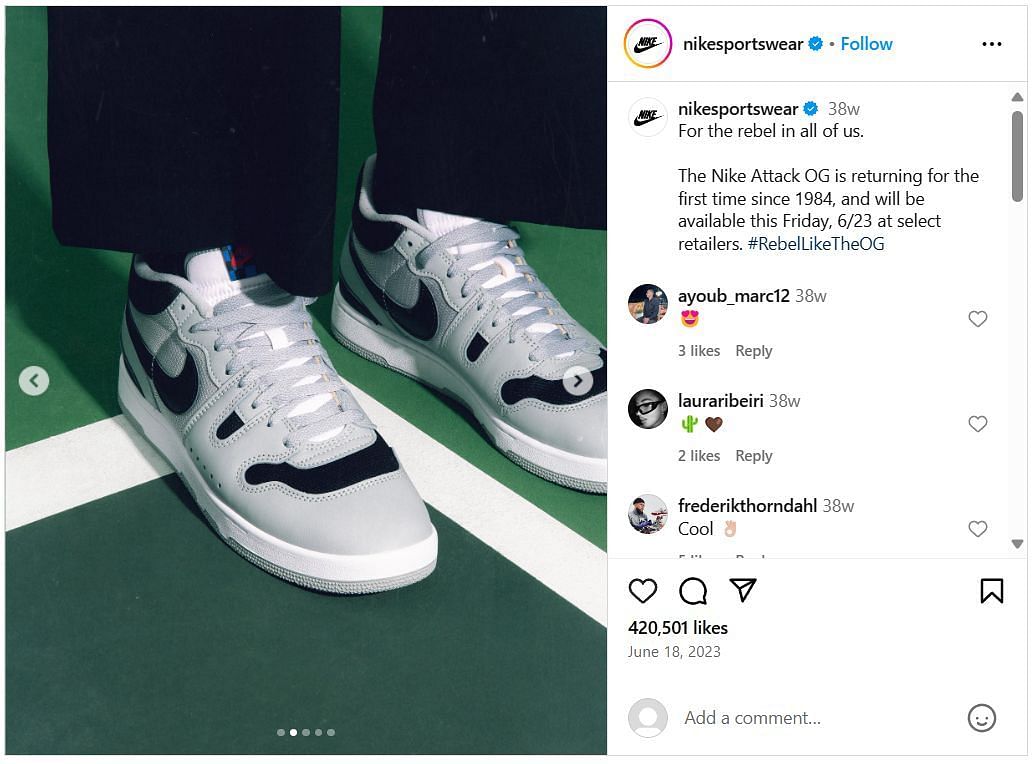 Screengrab from Nike&#039;s Instagram