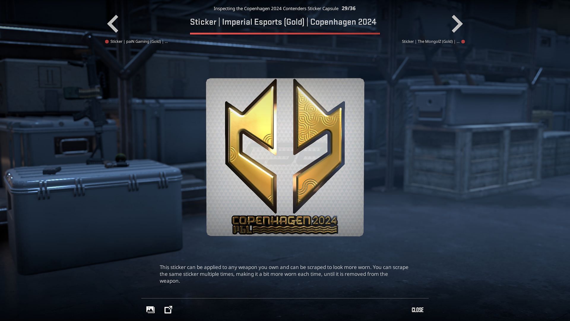 Imperial Esports Gold sticker (Image via Valve)