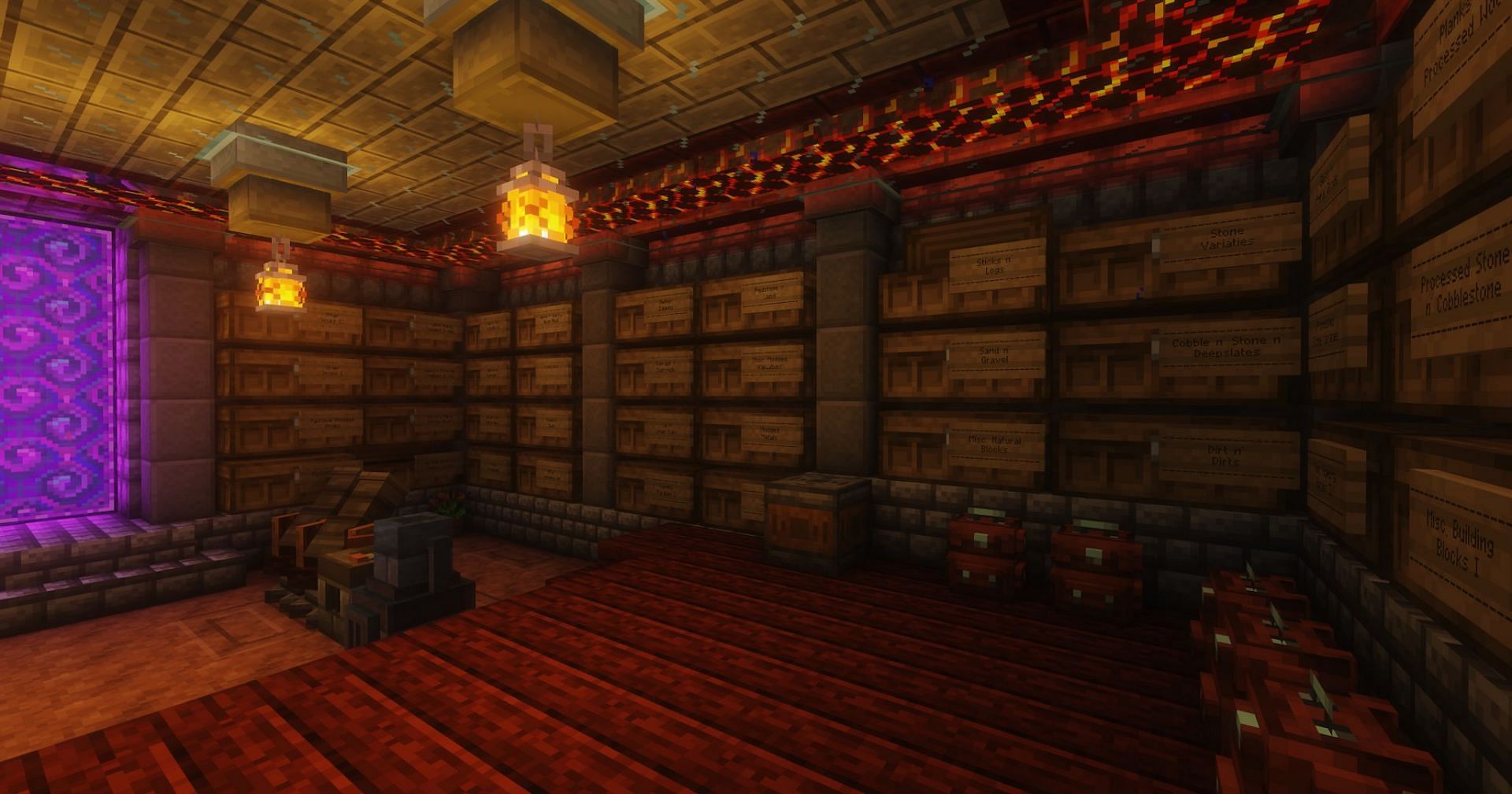 Even a basic storage area can hold a lot of items (Image via Mojang)