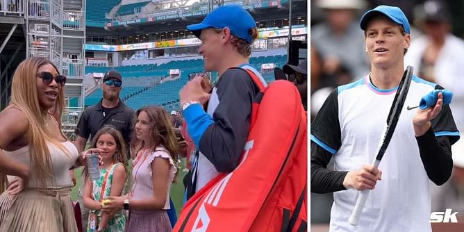 "Wish I had my forehand like that; You're unbelievable" - Serena Williams' effusive praise brings a smile to Jannik Sinner's face after Miami SF win
