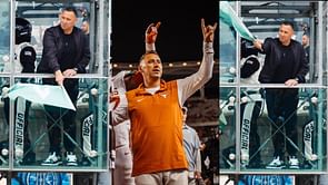 Fans roast Longhorns HC Steve Sarkisian for his alleged lackluster waving of green flag at NASCAR Cup: "Put some wrist into it"