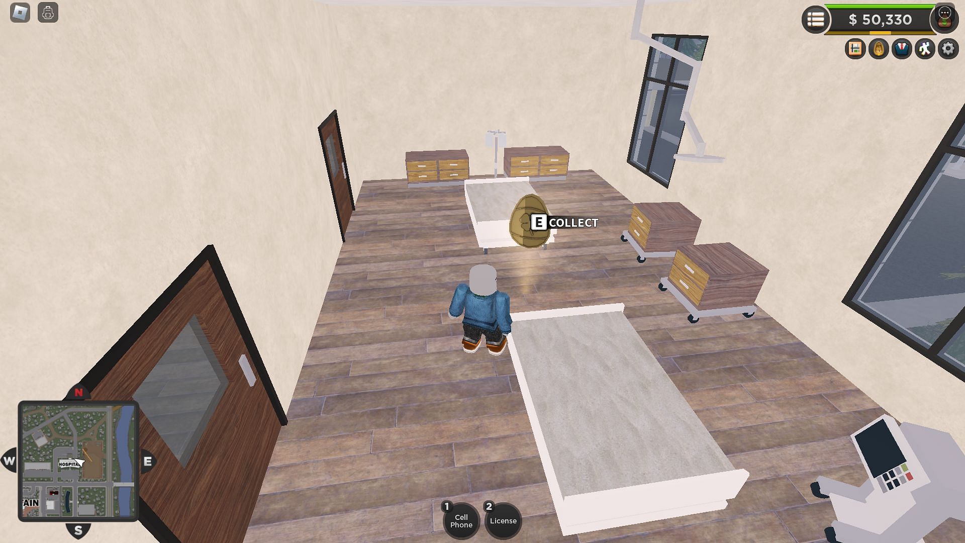Collecting the golden Clover Coin for the hunt (Image via Roblox)