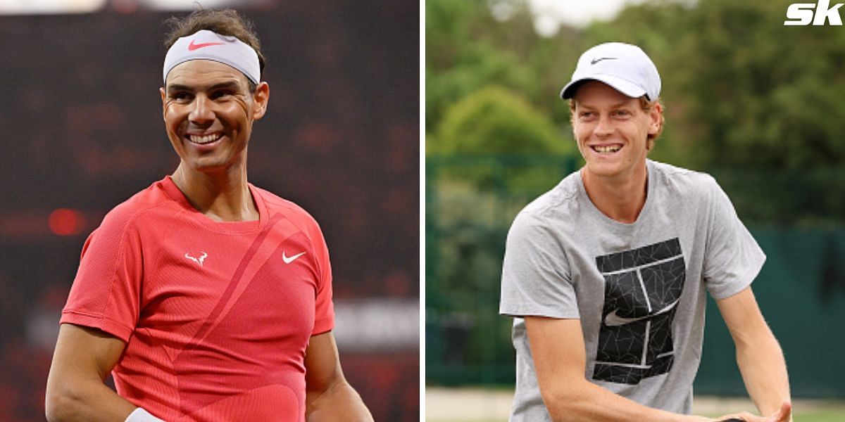 Rafael Nadal (L) and Jannik Sinner (R)