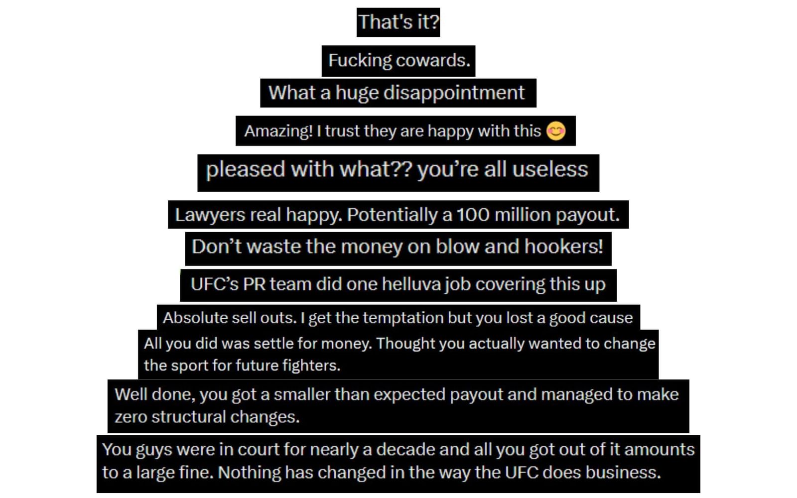 UFC antitrust case “Thought you actually wanted to change the sport for future fighters” Fans