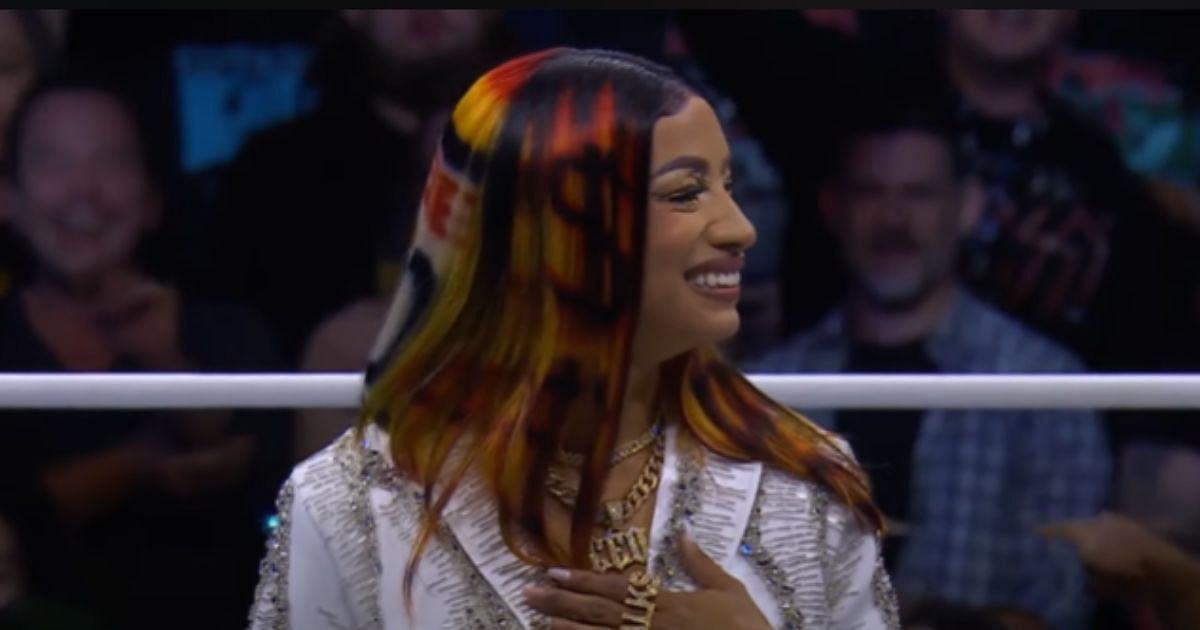 Mercedes Mon&eacute; made her AEW debut on Dynamite:Big Business [Image courtesy: AEW YouTube]