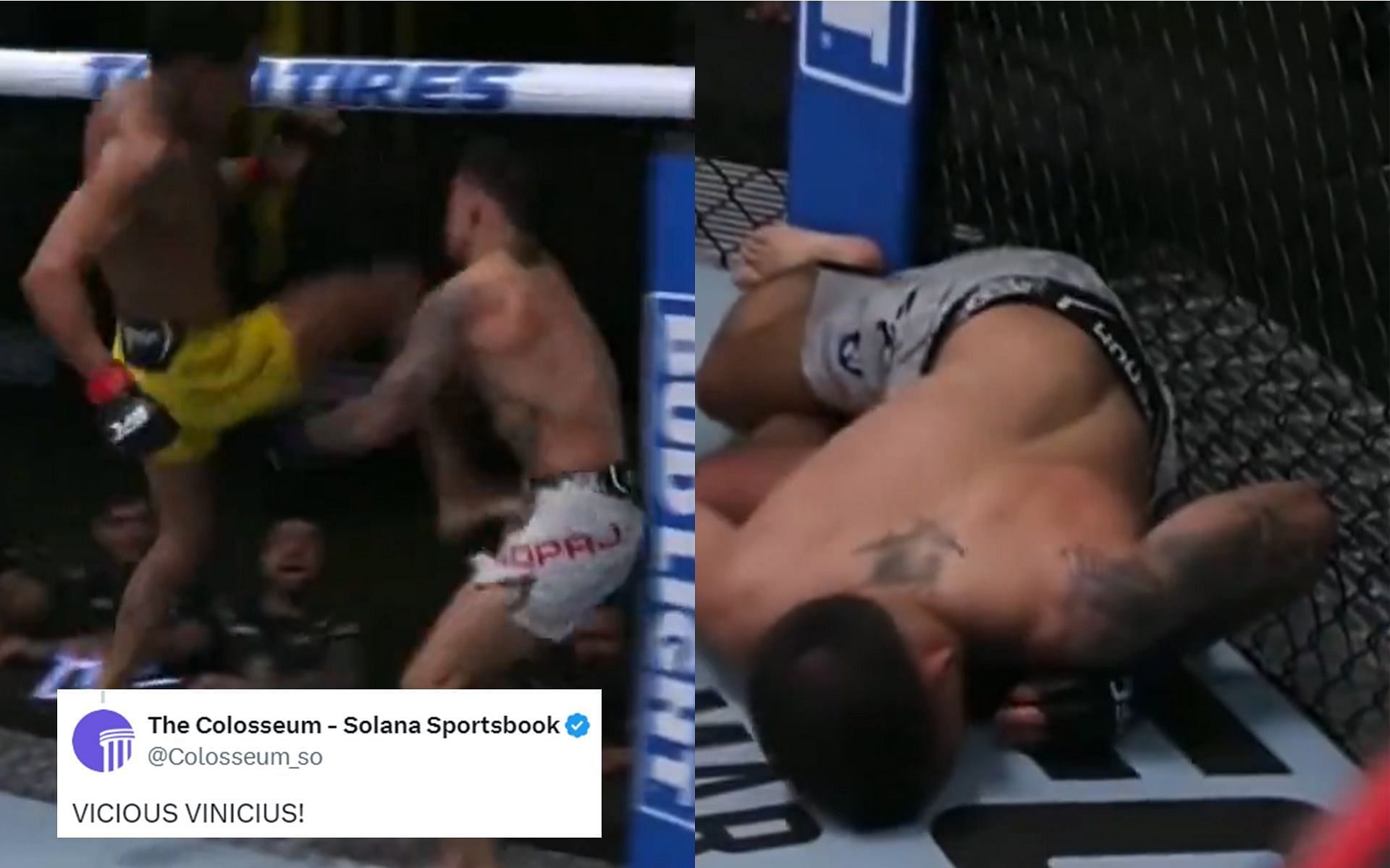 Vinicius Oliveira knocked out Benardo Sopaj with a vicious flying knee [Images Courtesy: @SpinninBackfist X]