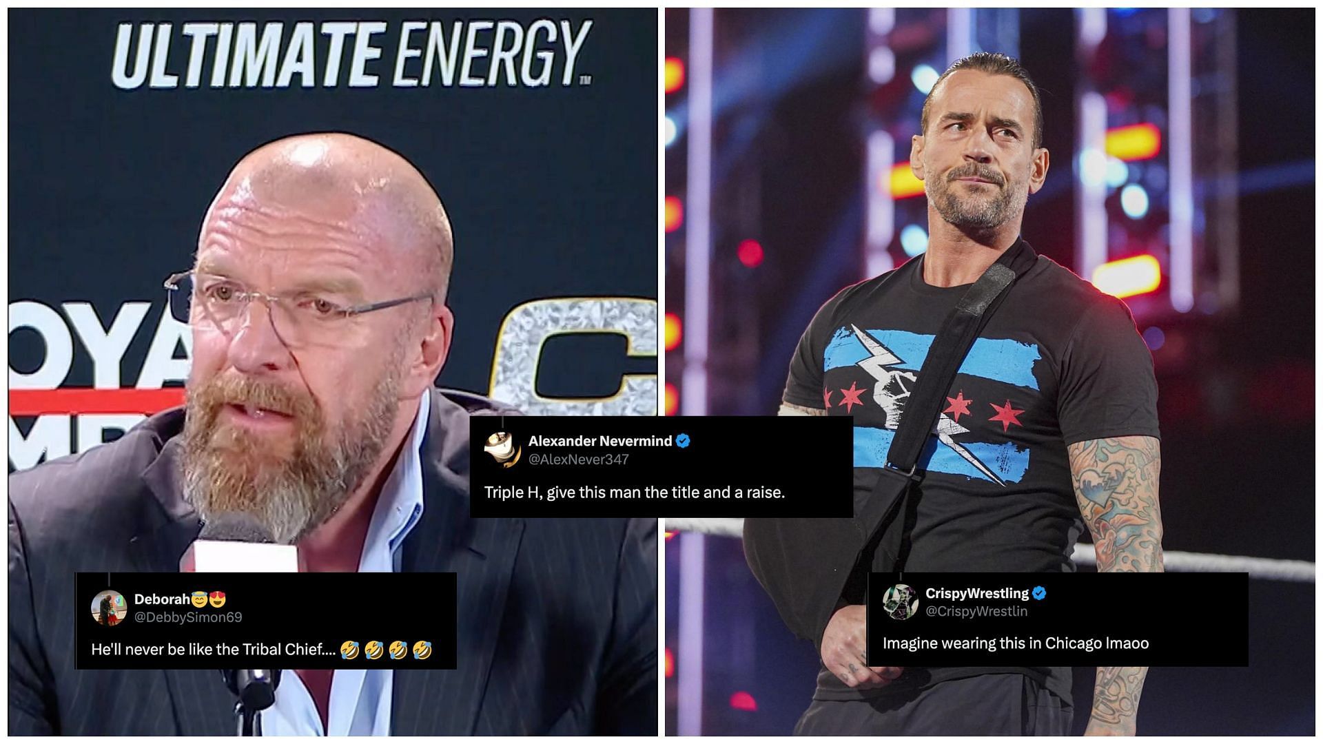 Triple H (left) and CM Punk (right).