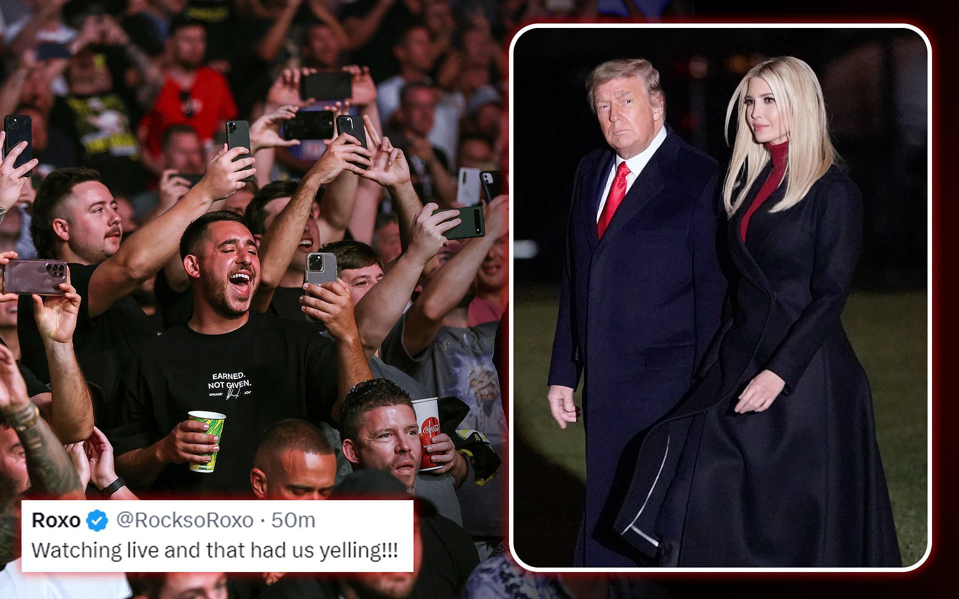 Miami crowd to reacts to Donad Trump entering the arena [Images via Getty]