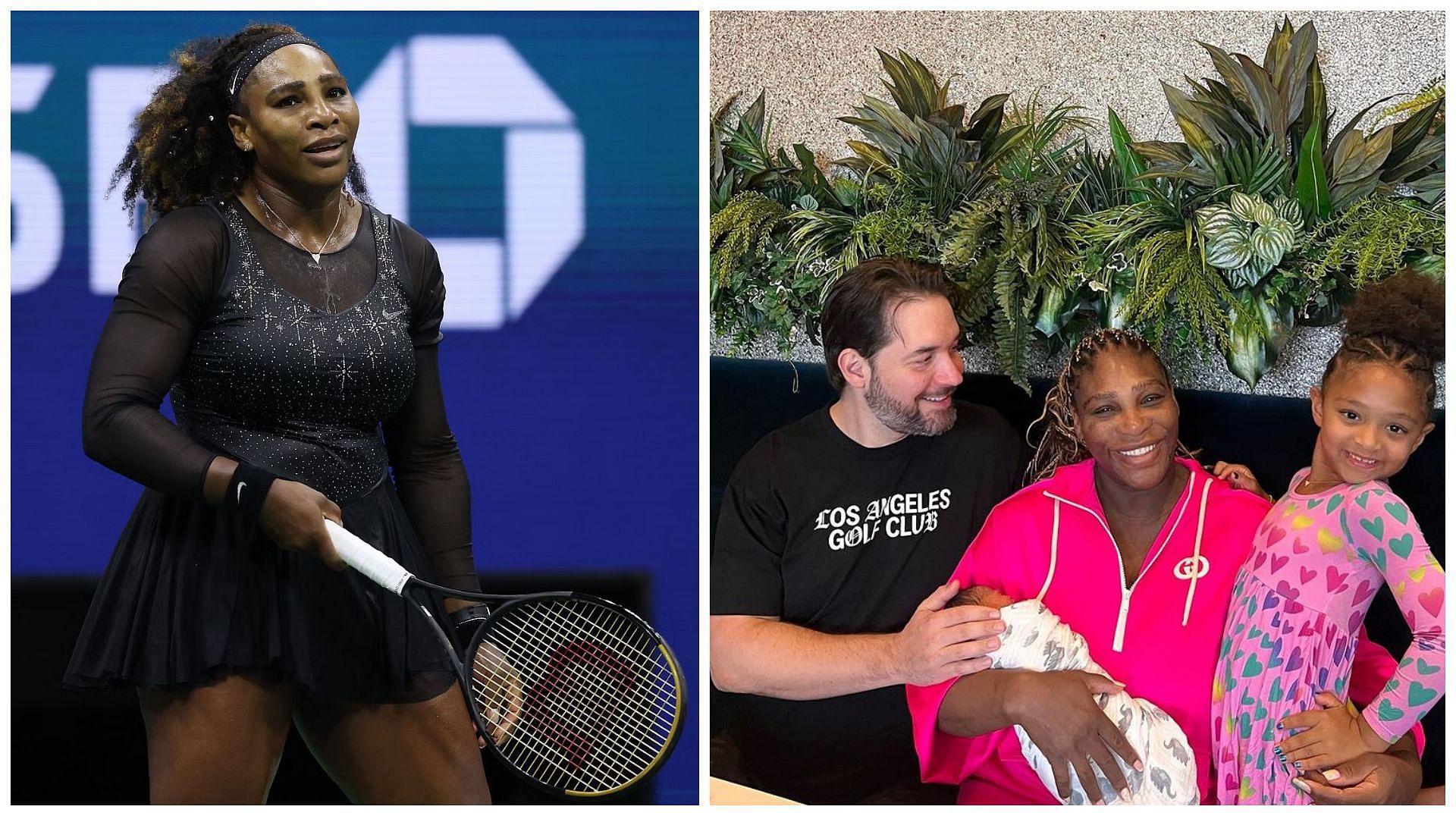 Serena Williams and Alexis Ohanian with daughters Olympia and Adira