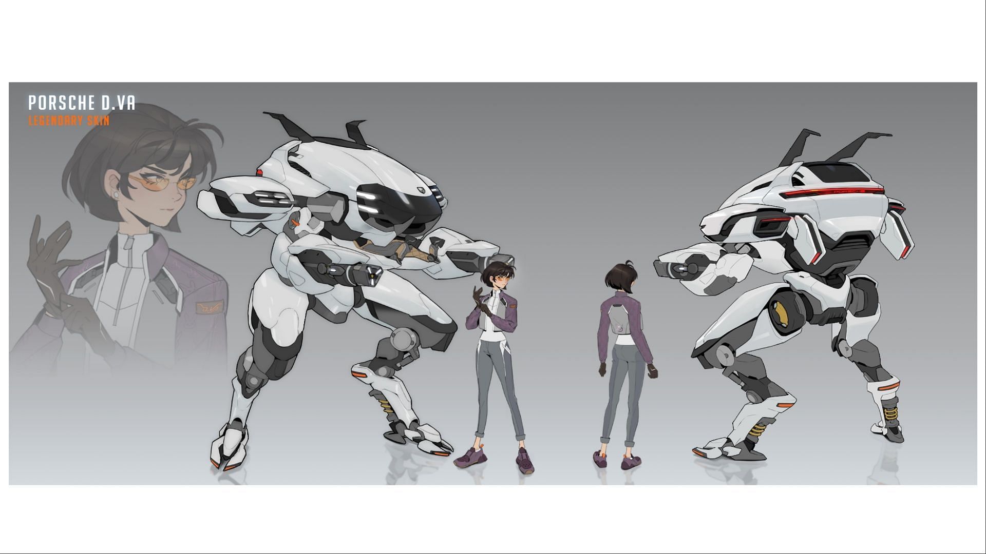 Concept art behind the D.Va skin in the Overwatch 2 Porsche collaboration (Image via Blizzard Entertainment)