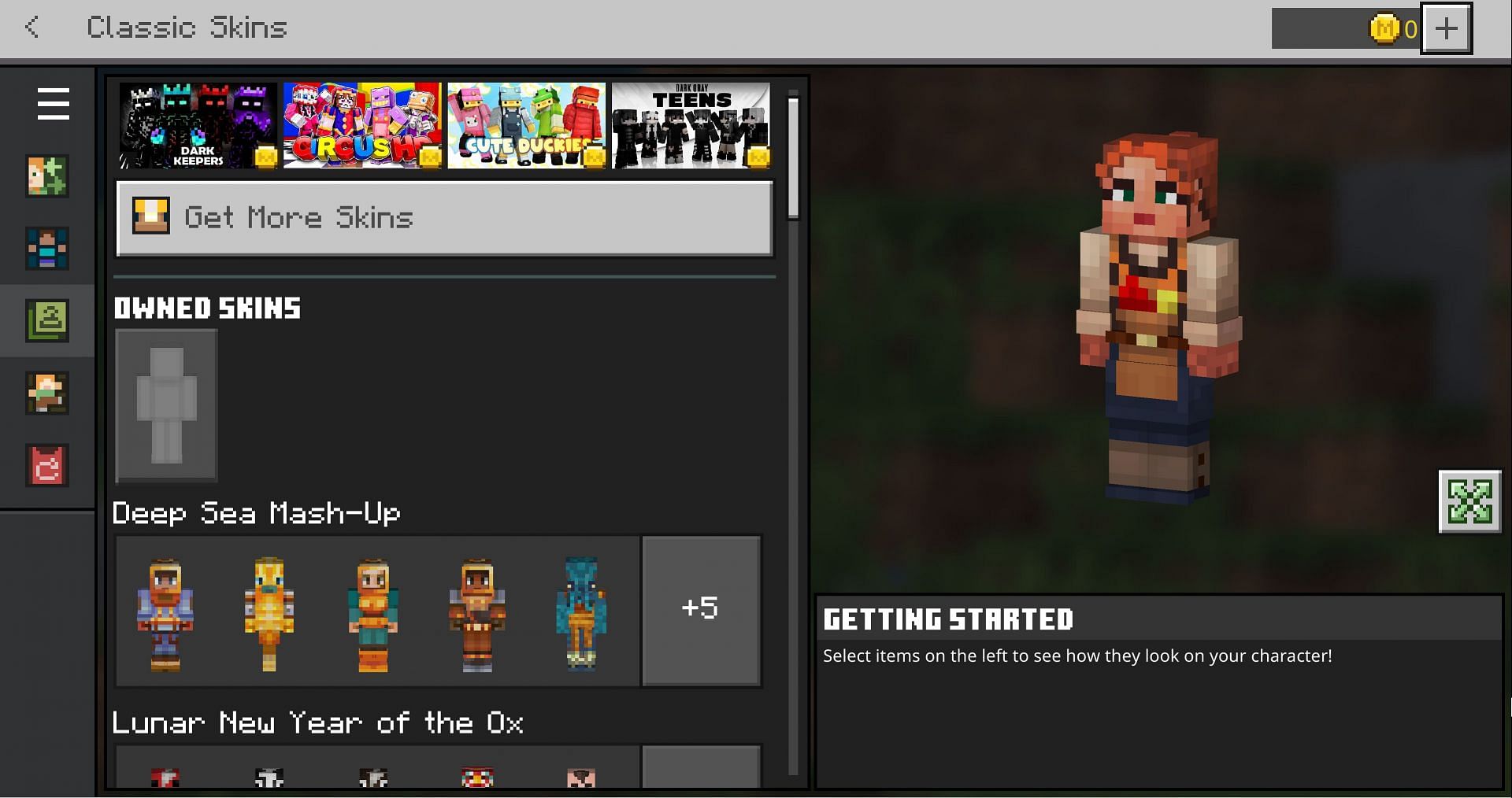 Picking a skin is one of the best ways to personalize the character model (Image via Mojang)