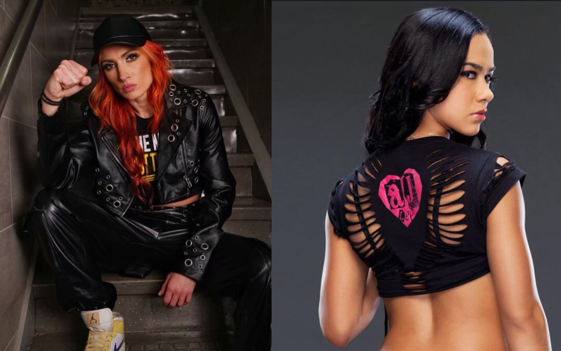 (Left) Becky Lynch (Right) AJ Lee