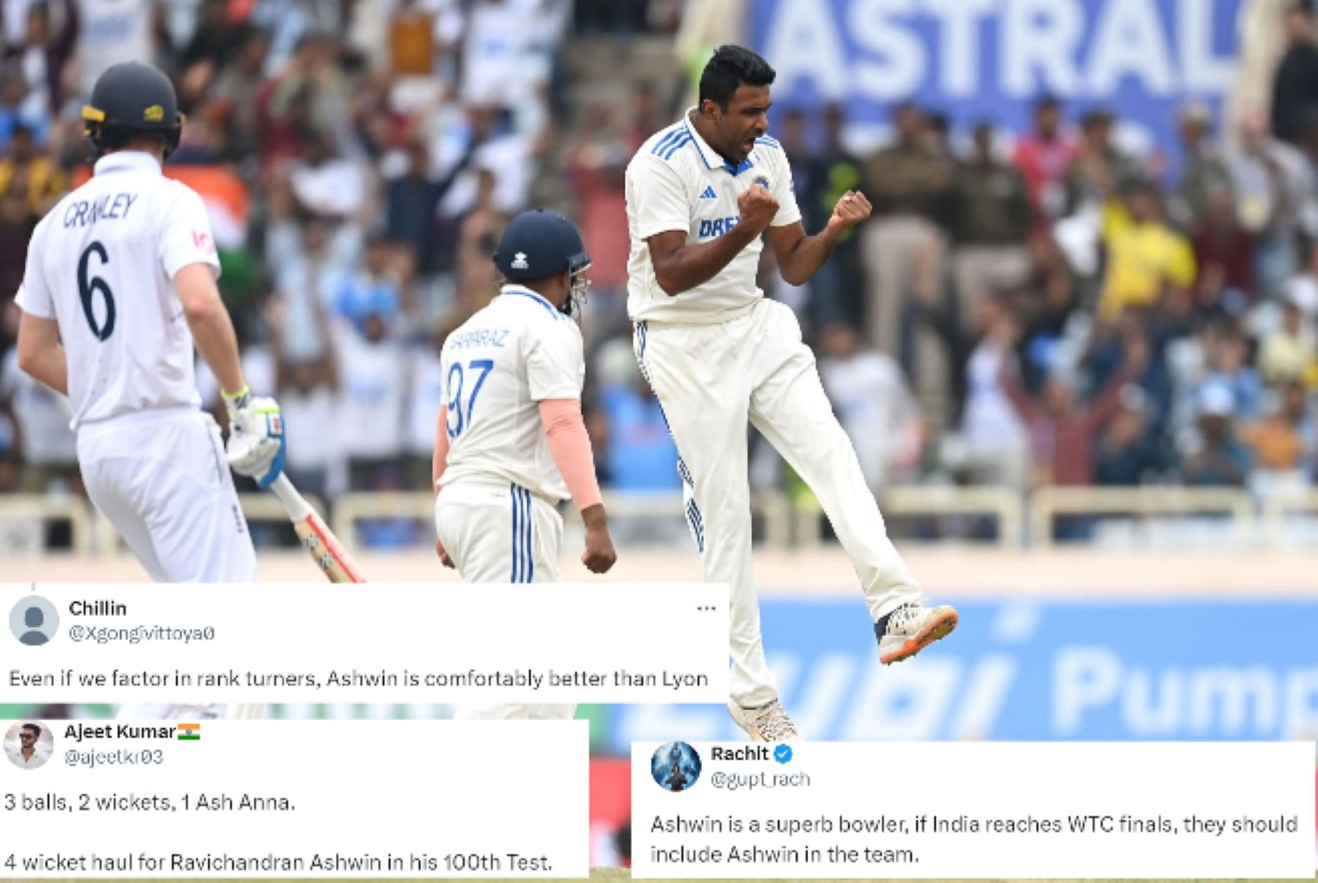 Ashwin made a sensational start to his 100th Test