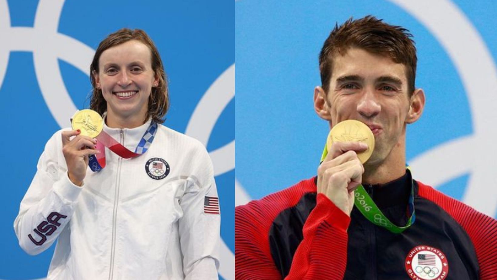 Who was more Olympic medals between Katie Ledecky and Michael Phelps 