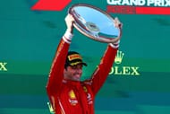 Race winner Carlos Sainz of Spain and Ferrari celebrates on the podium during the F1 Grand Prix of Australia at Albert Park Circuit on March 24, 2024 in Melbourne, Australia. (Photo by Mark Thompson/Getty Images)